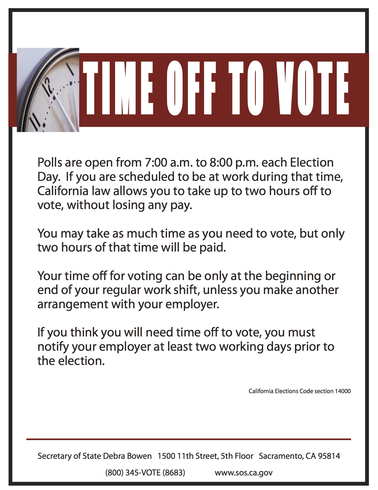 CA – Time Off To Vote – California Special Needs Law Group